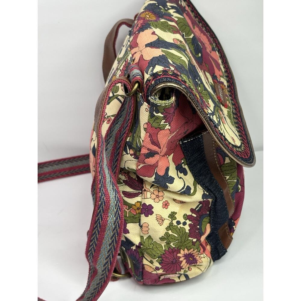 Sakroots Artist Circle Convertible Backpack Crossbody Violet Flower Power Charms - Picture 3 of 12